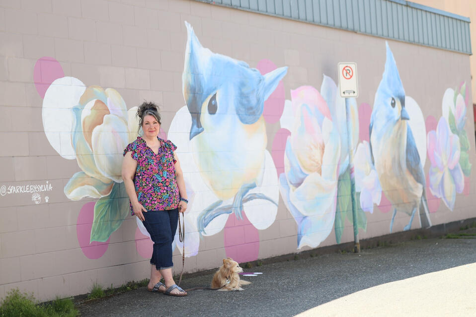 Me and Buff Santa, Sparkle by Sylvia Mural Artist, Yakima WA
