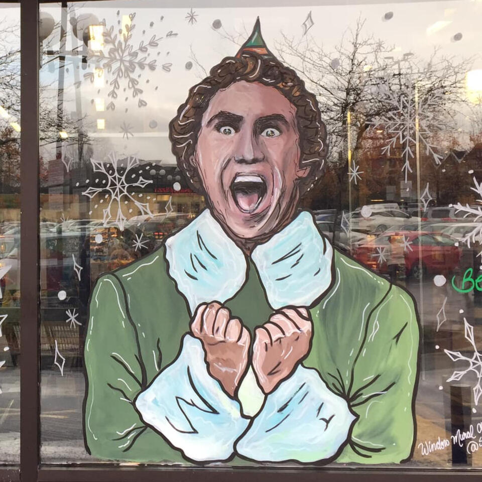 Santa's Coming! @sparklebysylvia Window Mural Artist, Surrey, BC