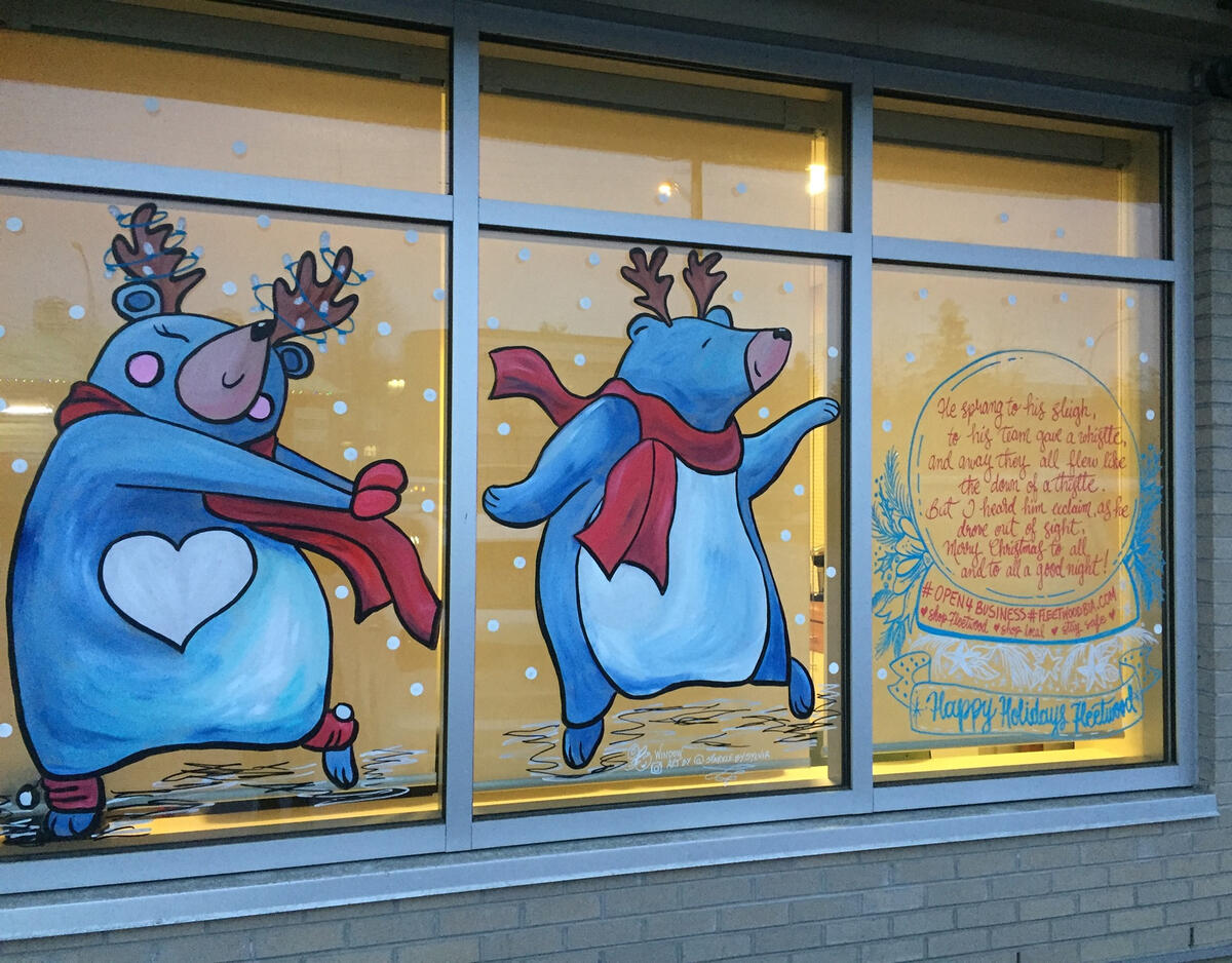 Santa's Coming! @sparklebysylvia Window Mural Artist, Surrey, BC