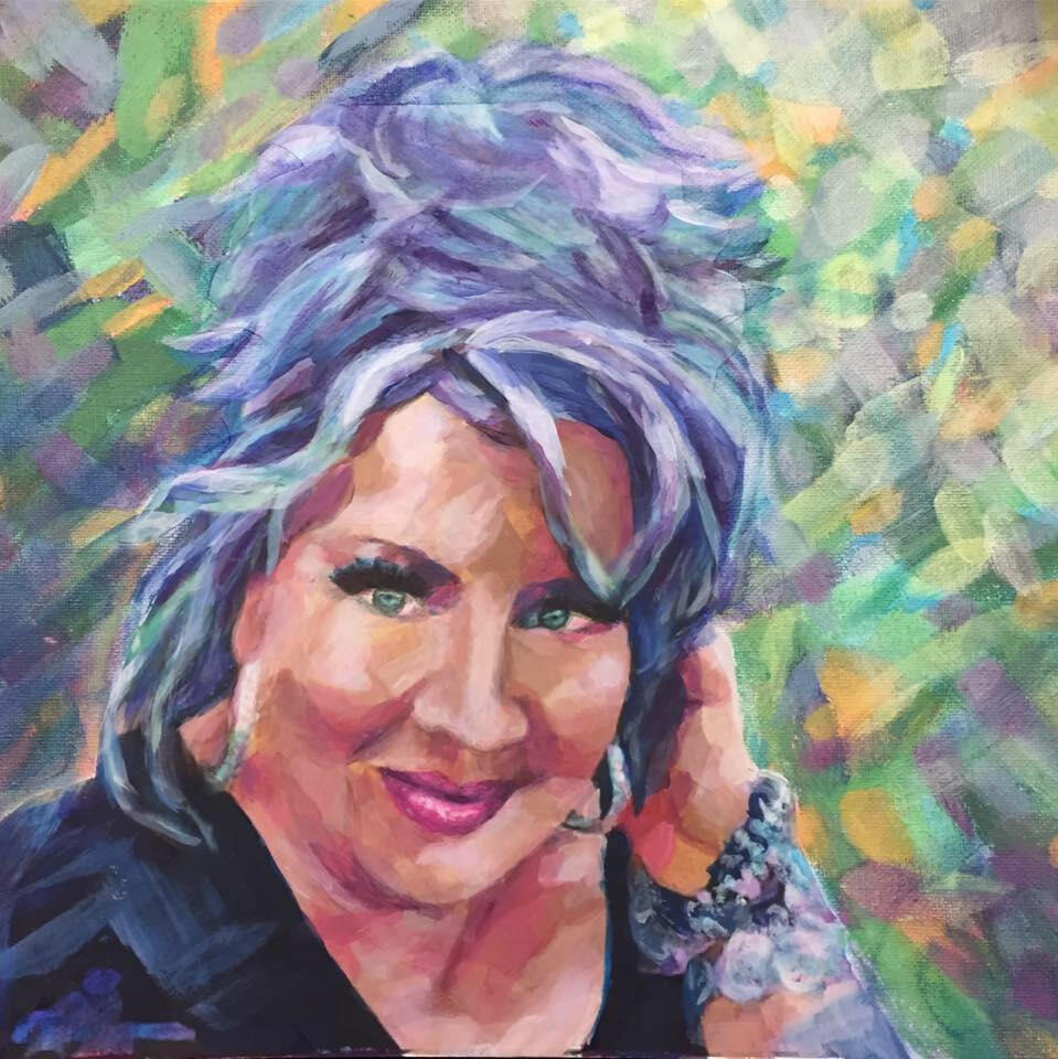 Sparkle by Sylvia Self-Portrait Sparkle by Sylvia Window Mural Painter-Artist