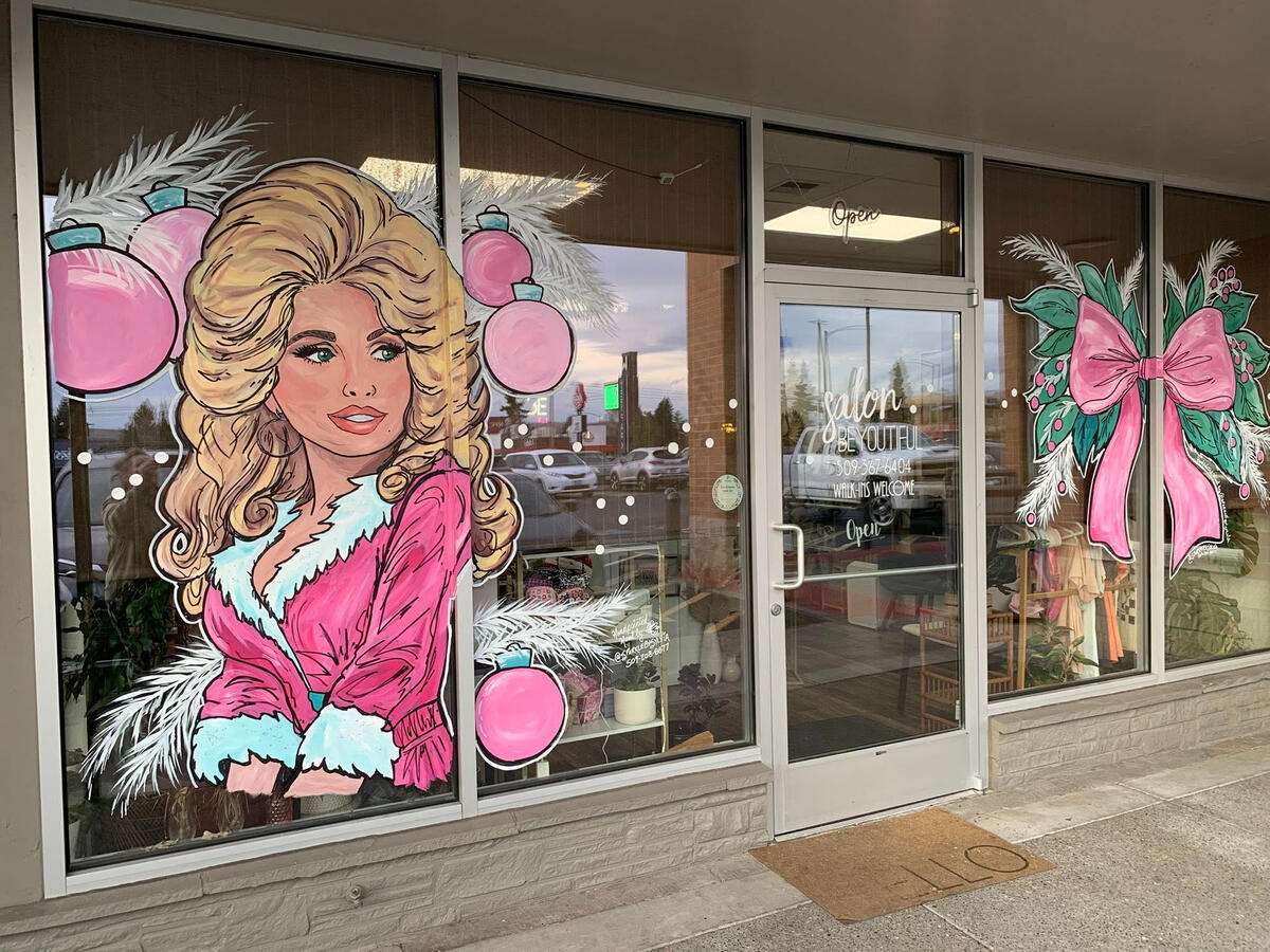 Winter Fox, Yakima Memorial Hospital 2024 Sparkle by Sylvia Mural Artist, Yakima WA